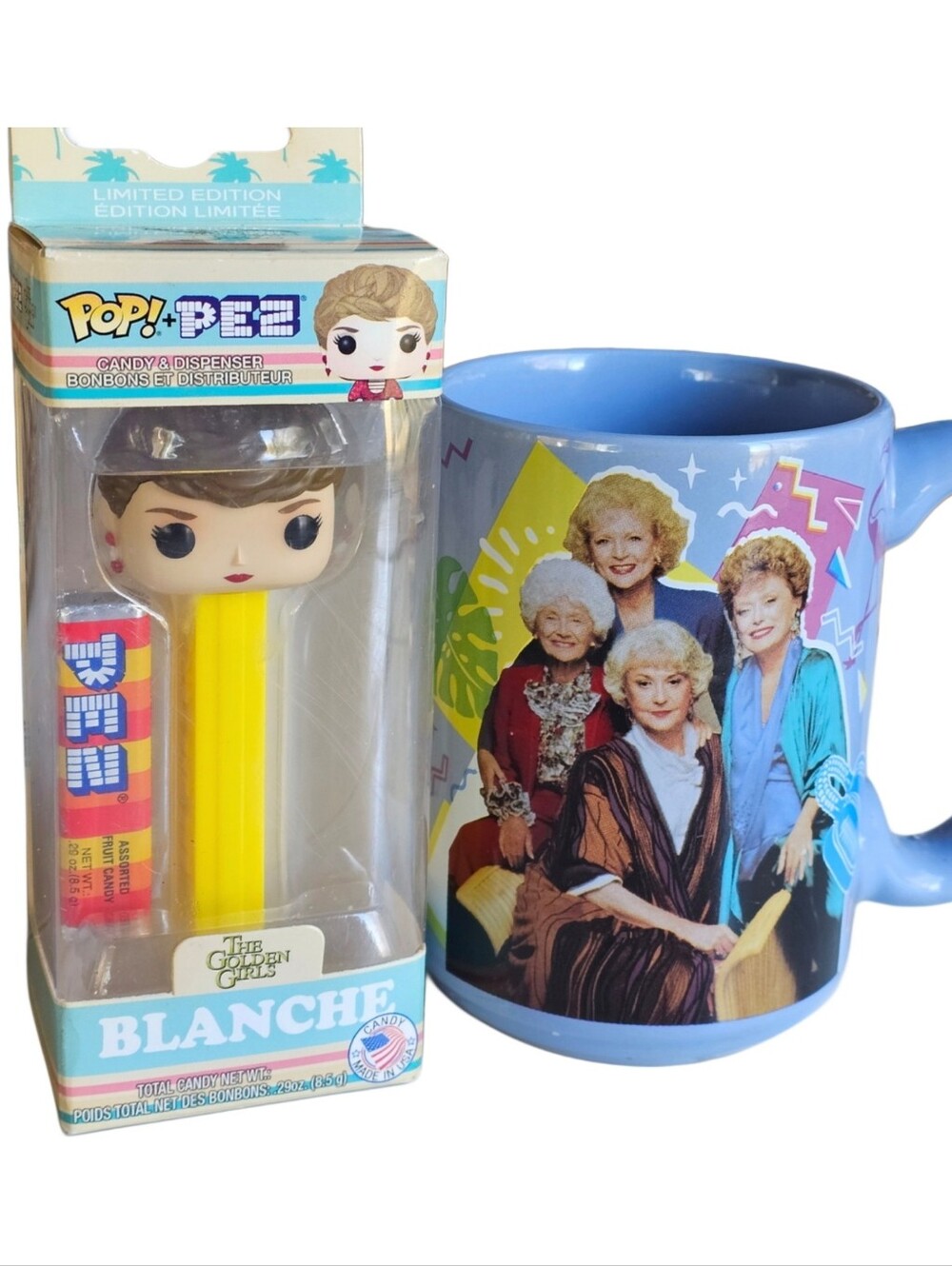 Golden Girls Bundle 2 New Coffee Mug & New Blanche Pez Dispenser